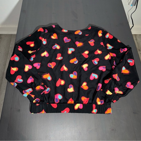 Moschino Boutique Multicolour heart print silk Blouse - Picture 2 of 6